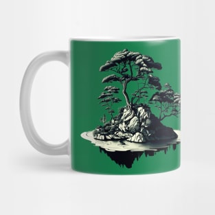 Green Tones Bonsai Island Home Mug